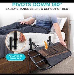 Stander EZ Adjust Bed Rail, Adjustable Bedrail Safety Assist Railing for Elderly