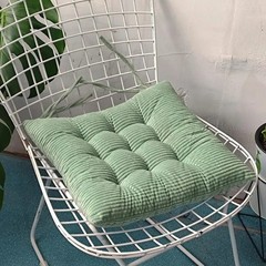 Corduroy Chair Cushion With Strap Solid Color Office Chair Cushion Soft Comforta