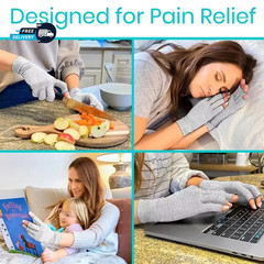 1 Pair Bamboo Gloves Compression Arthritis Glove Wrist Support Joint Pain Relief