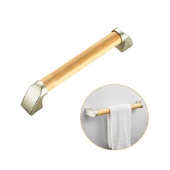 Non Slip Wooden Grab Bar Wall Mounted Support Rail Bathroom Accessibility Handle