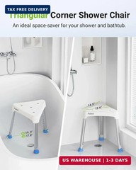 Space-Saving Triangular Shower Chair for Inside Shower, FSA/HSA Eligible 400 lbs