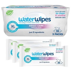 3 Pack WaterWipes for Adults – 90 Sensitive XL Wipes, 99.9% Water, Daily Use New