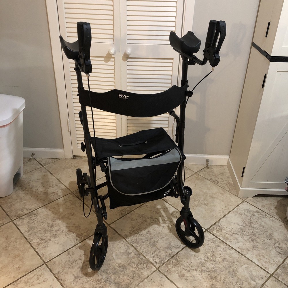 Vive Mobility Upright Rollator – Walker w/Foldable Seat-PICK UP ONLY
