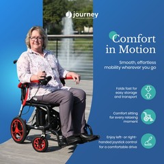 Journey Air Elite Lightweight Foldable Electric Power Chair for Adults, Red