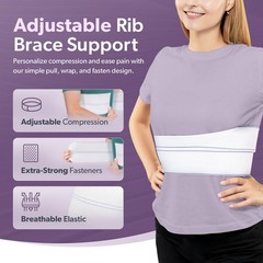 Broken Rib Brace for Women & Men – Compression Wrap, Chest Support Belt, Relief