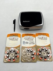 Resound 15514200 Hearing Aid Case Silver & Black with 20x Batteries