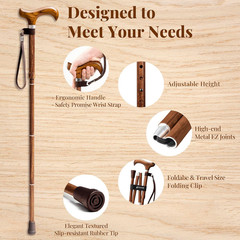 Lightweight Collapsible Walking Cane for Women Men Seniors Adjustable Walking