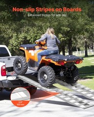 6000lb 94x15in Aluminum Loading Ramps with 16 Anti-Slip Plates & Heavy-Duty