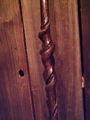 walking stick MOOSE ANTLER TINE handle VINE SPIRALED wood shaft HANDCRAFTED USA
