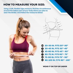 NYOrtho Post Surgery Abdominal Binder (Fits 45¨ – 60¨) – 12″ Height, 4 Panel …