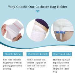 Catheter Leg Bag Holder 4 Pack Fabric Urinary Drainage Bag Straps for Men Women