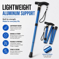 Folding Walking Cane Walking Stick Adjustable Aluminum Collapsible Travel Hiking