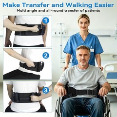 Gait Belt for Seniors Transfer Belt Handles Quick Release Patient Lift