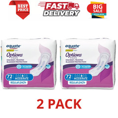 NEW Equate Options Moderate Absorbency Regular Length Pads Value Pack, 144 Count