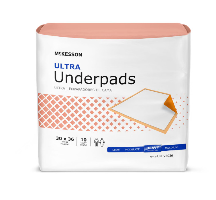 McKesson Ultra Underpads Chux 30×36 100ct Heavy Absorbency