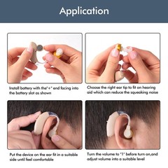 Hearing Amplifier, Single Ear LR44H Battery Powered BTE Device for Seniors