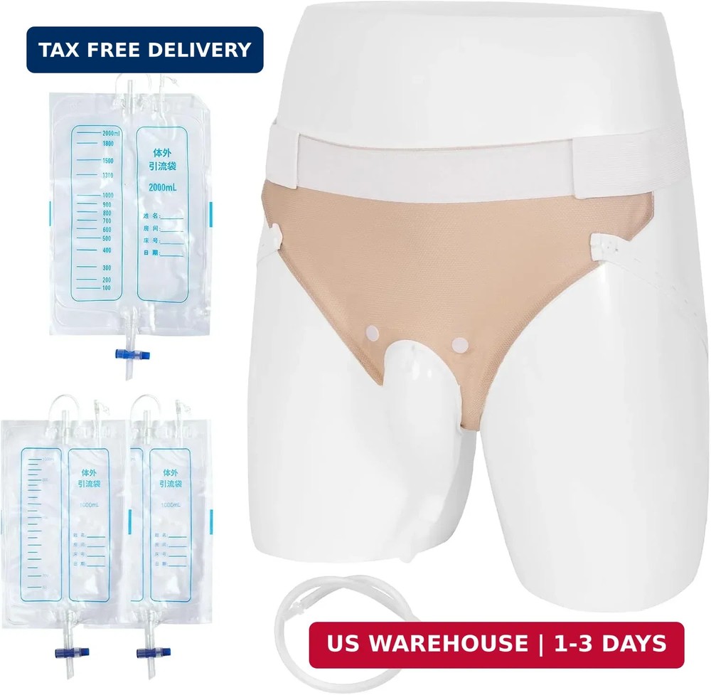 Catheter Urine Collection Bag, Wearable Urinal Bag for Elderly Men, Leak-Proof A