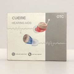 CUEME OTC In-Ear (ITE) Hearing Aids Pair for Both Ears Red/Blue w/ Guide