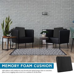 Menkxi 20 x 20 x 5 Inch Leather Memory Foam Seat Cushion for Chair Extra Larg…