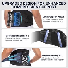 Adjustable Back Brace for Lower Back Pain Relief – Ergonomic Lumbar Support, Bre