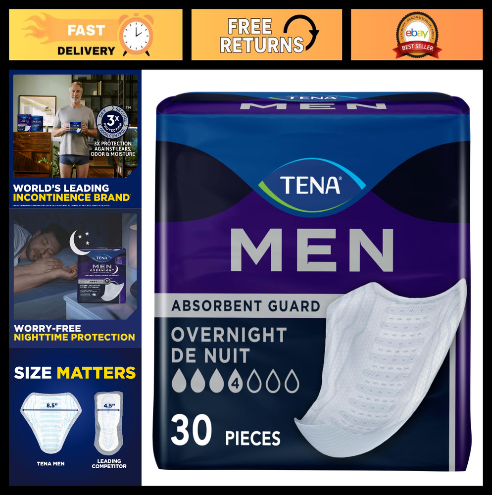 Incontinence Pads for Men, Overnight Guards, 30 Count, Absorbent Protection