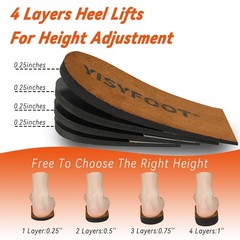 YISYFOOT Adjustable Orthopedic Heel Lift Inserts for Medium: Pack of 1, Brown