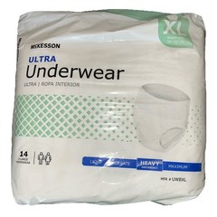 *QTY 4* McKesson UWBXL BRULXL Unisex Adult Disposable Underwear Brief XL White