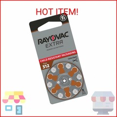 Rayovac Extra Advanced, size 312 Hearing Aid Battery (pack 60 pcs)