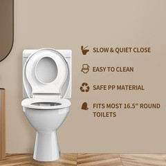 Potty Training Toilet Seat, 16.5″ Round White Seat with With Baby