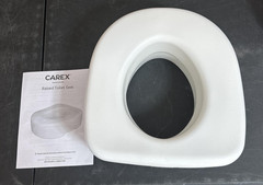 Carex Raised Toilet Seat 5.5in White 300 Lb Max Lightweight Portable Non Slip