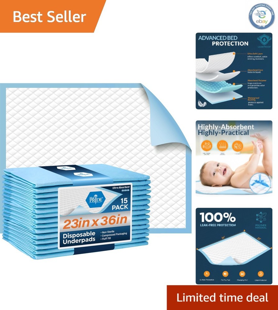 Super Absorbent 23×36 Disposable Chux Pads – 50 Count for Ultimate Comfort