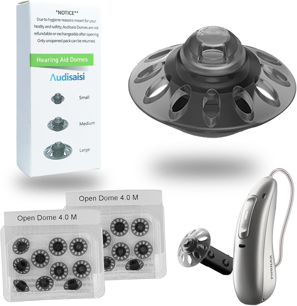 20pcs Phonak Open Hearing Aid Domes Medium Size (0.35 Inch=9mm) Ideal for Phonak