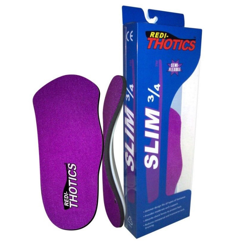 Redi-Thotics 3/4 Length Slim Orthotic Insoles Inserts Arch Support Sizes 5-13