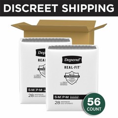 Depend Real-Fit Men’s Incontinence Underwear S-M 56 Count Maximum Absorbency New