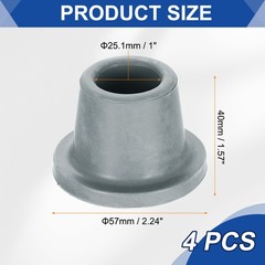 4Pcs Gray Replacement Feet Non Slip 1″ ID Rubber Suction Cup Chair Leg Caps