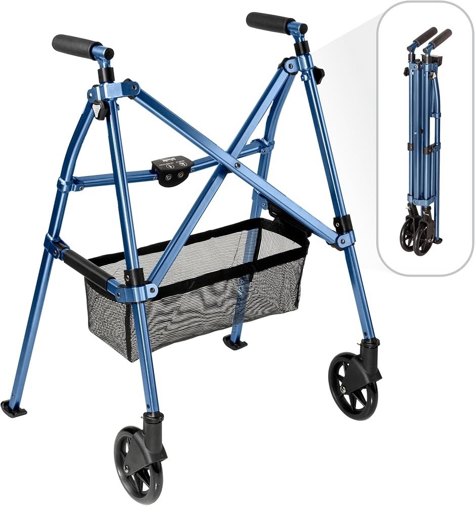NEW – Stander Wonder Able Life Foldable Rollator Walker Cobalt Blue 4250-CB