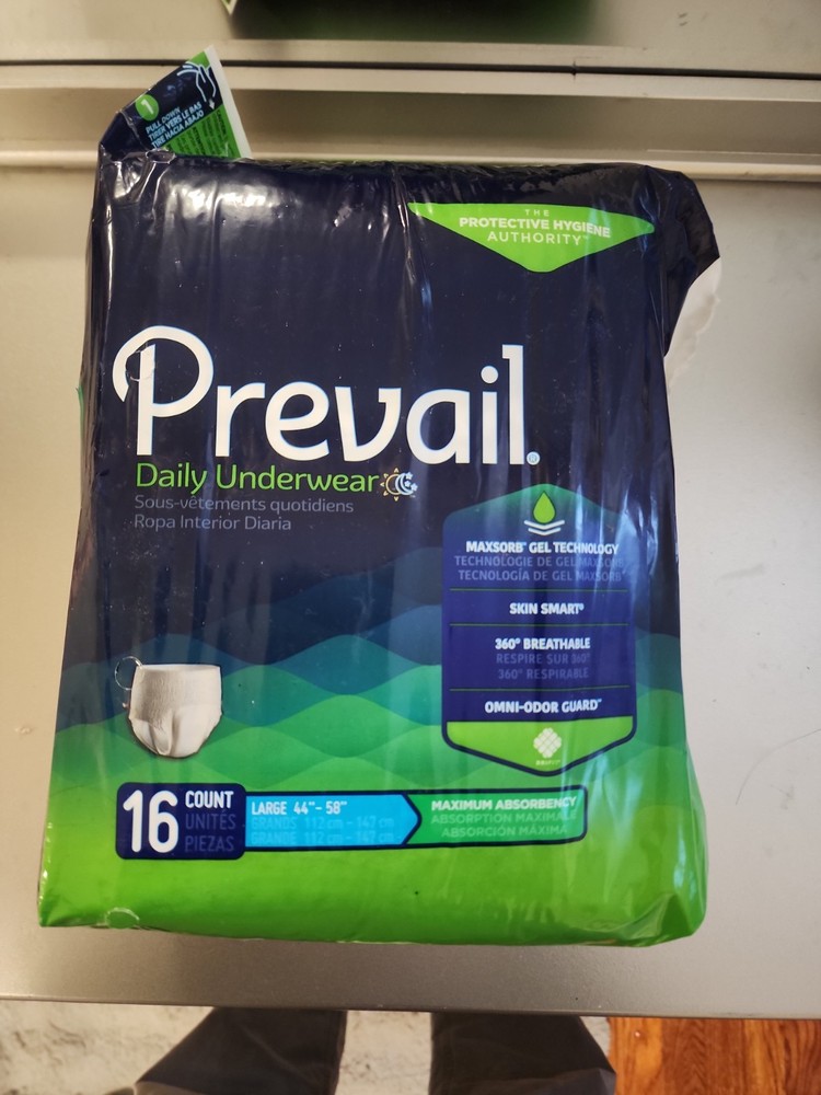 Prevail Super Plus Underwear Large, 45 – 58in – 16 Count