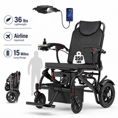 Foldable Electric Wheelchair for Adults 36LB Lightweight 350LB Airline Approved