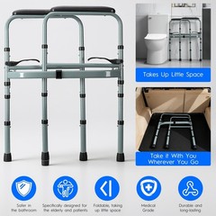 Toilet Safety Rail for Seniors – Adjustable & Foldable Toilet Safety Frame