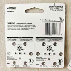 36 Energizer Size 312 Hearing Aid Batteries 312 Brown Tab 3-Packs Exp. 9-2028
