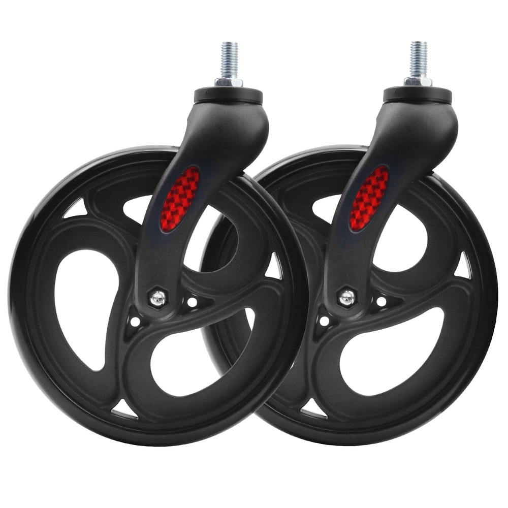 Yuqim 2 Pack 8 Inch Wheelchair Front Wheels Replacement 8 Inch-Regular, Black