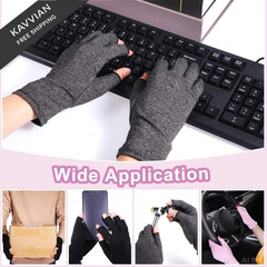 3 Pairs Compression Arthritis Gloves for Women Men Fingerless Pain Relief