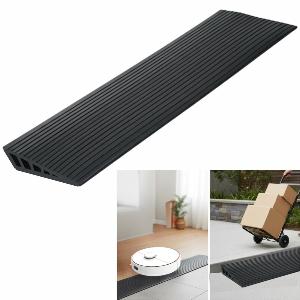 1 Inch Rise Threshold Ramps Doorways Rubber Home SelfAdhesive 35.5 Inch