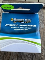 SportAid Athletic Supporter White Mens M (Waist circum. 32-38″)