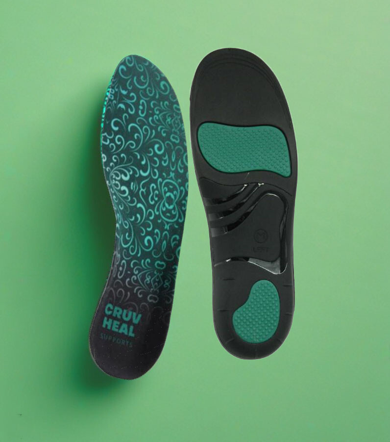 Orthotic Insoles Cruvheal 220+lbs Strong Arch Support Insoles and Work Comfort