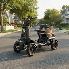 Heavy Duty 4-Wheel Electric Mobility Scooter for Adults with Cargo Platform 500W