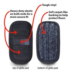 GlidePads Walker Ski Glide Covers 3 Pairs Black