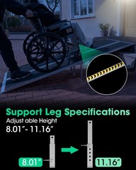 VNN 7ft Wheelchair Ramp Mobility Scooter Threshold Ramp for Home Steps & Stairs