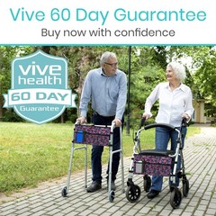 Vive Walker Bag – Accessories Wheelchair Basket Pouch (Water 1, Pink Floral