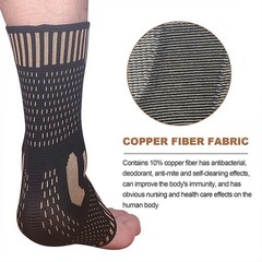 Copper Ankle Brace Compression Sleeve Support Socks Foot Fasciitis Pain Relief